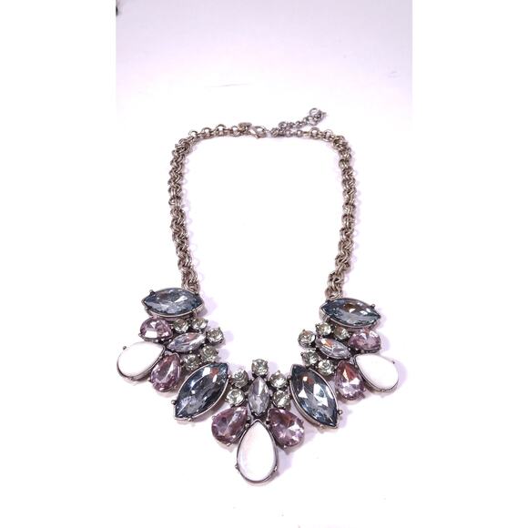 Lee by Lee Angel Women's Opal Crystal Gemstone Fan Necklace NWT 98 - Picture 1 of 8